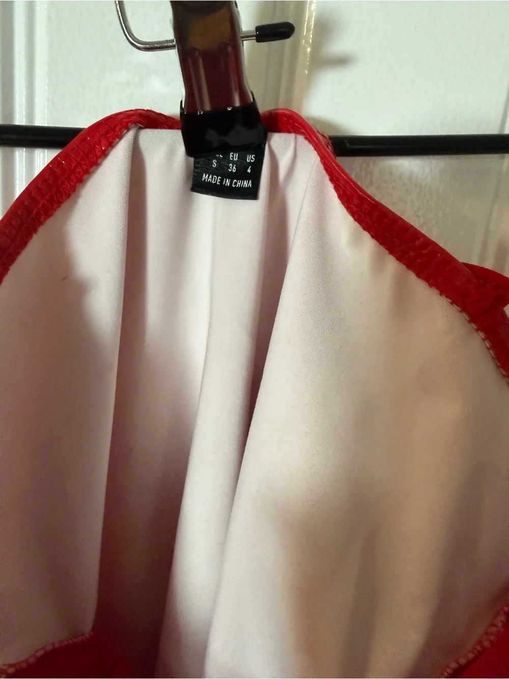 Red Satin-Look Slip Dress with Spaghetti Straps